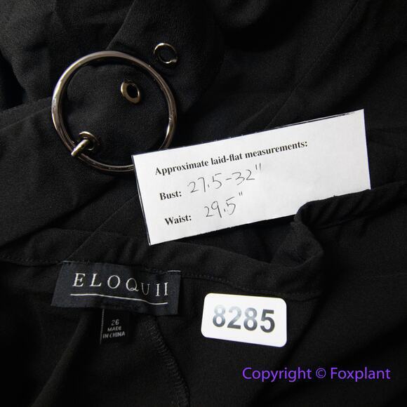 New! Eloquii‎ Black One Shoulder Dress with Buckle Detail, women's plus size 26 - Picture 12 of 16